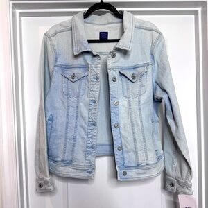 🆕 Jockey Person to Person Women's Denim Long Sleeve Button Up Jean Jacket Sz Lg